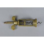 A VICTORIAN BRASS CORKSCREW OF FARROW & JACKSON TYPE, approximate length 17.5cm