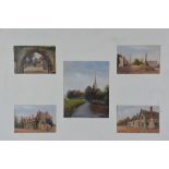 IN THE STYLE OF MOSES WEBSTER, a collection of five late 19th/early 20th Century views of Repton,