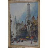 PAUL BRADDON (BRITISH 1864-1938), 'Calais, The Lighthouse and Hotel de Viele', watercolour, signed