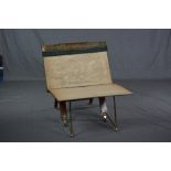 A VICTORIAN WALNUT AND BRASS BUNYARD OF LONDON PATENT SELF SUPPORTING FOLIO STAND, the green leather