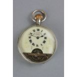 A SILVER HEBDOMAS EIGHT DAY POCKET WATCH