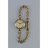 AN EARLY TO MID 20TH CENTURY 9CT GOLD ROLEX LADIES WRISTWATCH, round case measuring approximately