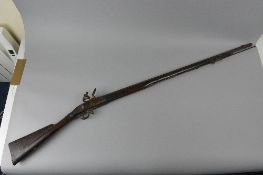 AN ANTIQUE 33'' BARREL FLINTLOCK TRADE MUSKET, bearing the motif of Elephant and Castle on the front