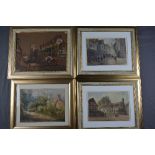 PAUL BRADDON (BRITISH 1864-1938), three watercolour sketches of half timbered buildings in town