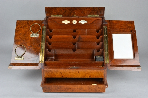 A LATE VICTORIAN WALNUT AND OAK STATIONARY BOX, bearing label for 'Army & Navy C.S.L. Makers', - Bild 2 aus 12