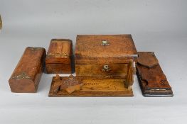 A VICTORIAN BURR WALNUT WORK BOX, mother of pearl inlaid cartouche and escutcheon, width