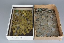 TWO BOXES OF MIXED COINS