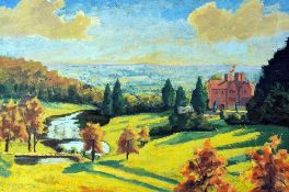 WINSTON CHURCHILL, 'VIEW FROM CHARTWELL', a limited edition print 184/750, facsimile signature and