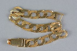 A 9CT BARK LINK BRACELET, approximate length 22cm, approximate weight 32 grams
