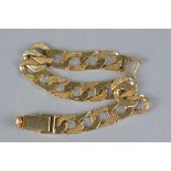 A 9CT BARK LINK BRACELET, approximate length 22cm, approximate weight 32 grams