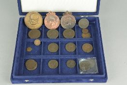 A BOX OF OLD COINS, etc