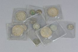 A COLLECTION OF MIXED SILVER COINS, etc