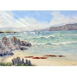 IAIN HODSON, 'THE SEA', an original watercolour painting, signed by the artist, mounted, unframed,