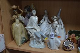 SEVEN LLADRO FIGURES, (mostly af) to include 'Saint Joseph Nativity III, 'Cinderella' No 4828 (