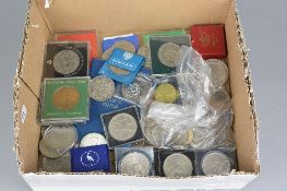 A BOX OF MIXED COINS