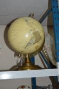 A MODERN PAPER COVERED GLOBE ON STAND, height 50cm