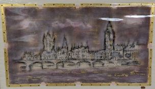 KEVIN BLACKHAM, 'HOUSES OF PARLIAMENT', a mixed media work of art signed and titled in pencil,