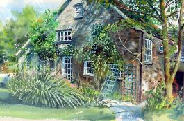 W.MICHAEL BROWN, 'COTTAGE, GLYNHIR, SOUTH WALES', a watercolour painting, initialled by the
