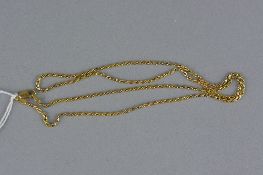 AN 18CT ROPE NECKLACE, approximate length 52.5 cm, approximate weight 9.0 grams