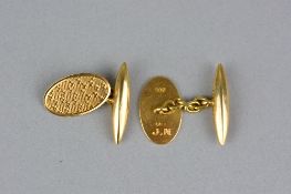 A PAIR OF 18CT CUFFLINKS, approximate weight 7.0 grams