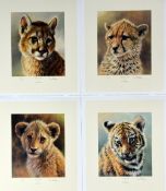 IAN NATHAN, four limited edition prints, all 140/600, 'Cheetah, Puma, Tiger and Lion Cub', unframed,