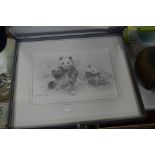 A PORTFOLIO OF PENCIL DRAWINGS BY DAVID SHEPHERD, four limited edition signed prints, Elephants,