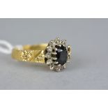 AN 18CT DIAMOND AND SAPPHIRE RING, ring size I1/2, approximate weight 5.2 grams