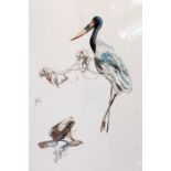 'WILDLIFE STUDIES I', an original watercolour painting indistinctly signed by the artist, mounted,