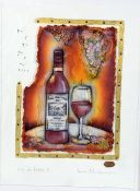 KEVIN BLACKHAM, 'VIN DE TABLE I', an original mixed media artwork, signed and titled in pencil,