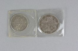 A GEORGE III SILVER HALF CROWN, and Victorian silver crown (2)
