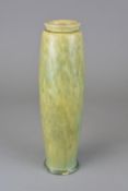 A RUSKIN POTTERY CRYSTALLINE TABLE LAMP BASE, no fittings, hole drilled to underside, marked Ruskin,