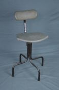 DUAL, MACHINIST SWIVEL CHAIR, with an adjustable back on four tubulor legs
