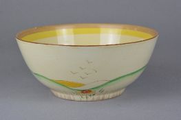 A CLARICE CLIFF TAORMINA PATTERN BOWL, printed marks, diameter approximately 18.5cm (condition: