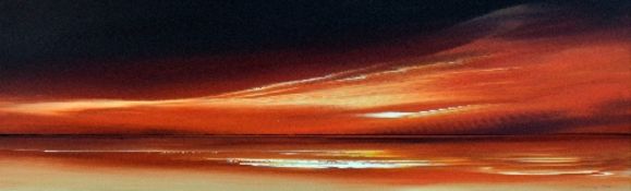 JONATHAN SHAW, (BRITISH, CONTEMPORARY), untitled, an original sunset scene painted on board,