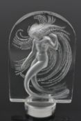 LALIQUE, 'Naiade' a clear glass seal of a dancing figure relief moulded on the obverse, engraved