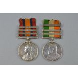 A QSA/KSA PAIR OF MEDALS, bars QSA Tugela Heights, Relief of Ladysmith, Transvaal, Cape Colony (