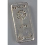 A 1 KILO BAR OF .999 SILVER, No.365810 Metaux Precieux SA Metalor