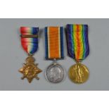 A WWI GROUP OF 1914 STAR AND ORIGINAL AUG/NOV BAR, British War and Victory medals correctly named to