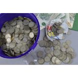 OVER 5 KILO OF PRE 1947 SILVER COINS, halfcrowns to sixpence, together with over £20.00 of LK O'