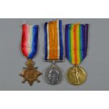 WWI 1914-15 STAR TRIO OF MEDALS, named to 35599 Gnr (Gunner) G. Matthews, RGA, Matthews died aged 28