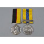 A PAIR OF VICTORIAN MEDALS, as follows, Queens Sudan medal, correctly named to 3300 Pte F. Robinson,