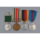 A NUMBER OF MEDALS, as follows, Victoria Regina Volunteer Long Service medal, un-named, Delhi Durbar