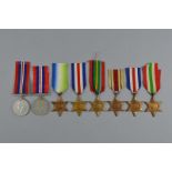 A GROUP OF EIGHT WWII MEDALS, (all un-named as issued), consisting two France and Germany Stars,