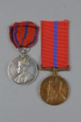 A METROPOLITAN POLICE GROUP OF TWO MEDALS, Met Police 1902 Coronation medal named to PC. K. Canvin