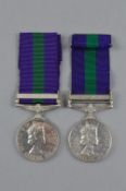 TWO GENERAL SERVICE MEDALS, ERII Malaya Bar, correctly named to 5038528 ACI (Air Combat