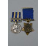 AN EGYPT AND KHEDIVES STAR PAIR OF MEDALS, Egypt medal has the 'Suakin 1885' bar and is named to