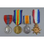 A WWI GROUP OF MEDALS, to include 1914-15 Star trio correctly named to 71167 Pte J.J. Hadley RAMC,