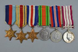 A WWII GROUP OF SIX MEDALS, to CH/X 5075 C. Hoodless, Royal Marines, group includes 1939-45, Africa,