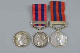 THREE INDIA GENERAL SERVICE MEDALS 1854, bar Kachin Hills 1892-93, named to 2948 Pte A. Turner,