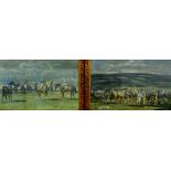 A PAIR OF COLOUR PRINTS AFTER A.J. MUNNINGS, titled verso 'The Saddling Paddock' and 'Before The